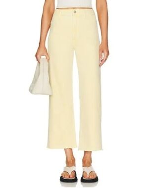Pistola penny crop high rise wide leg Jeans in Pale Yellow Size 24